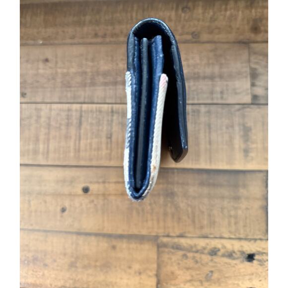 BURBERRY Calfskin House Check Porter Continental Wallet Navy Blue - Picture 5 of 14